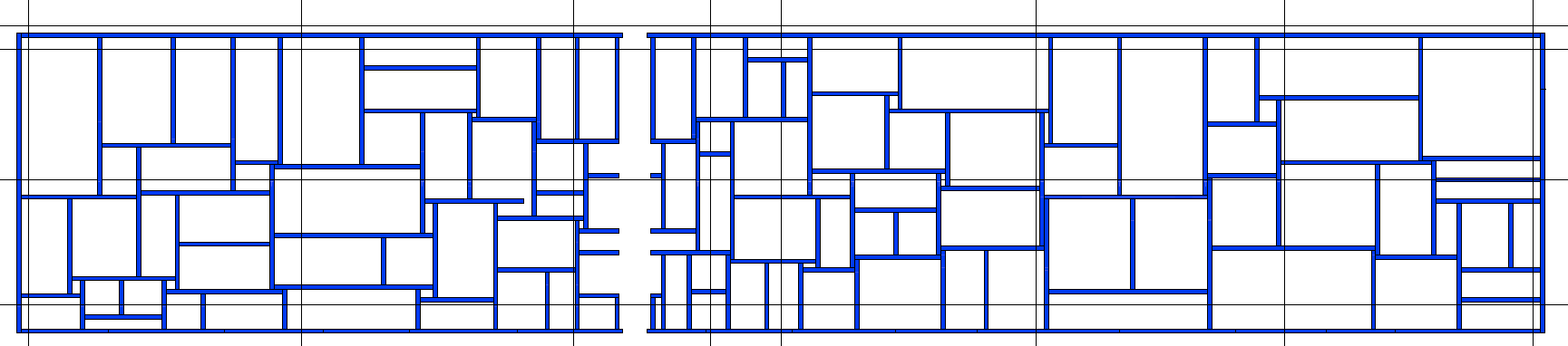 木製ルーバー立面図（内側）