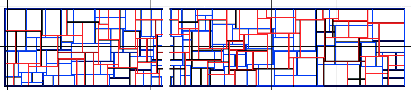 木製ルーバー立面図（外側＋内側）